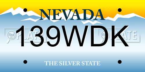 139WDK Nevada License Plate