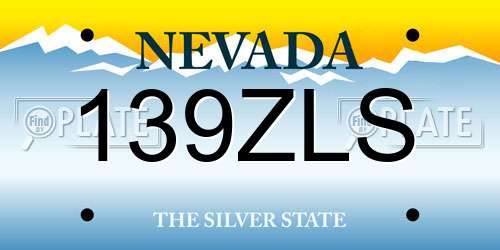 139ZLS Nevada License Plate
