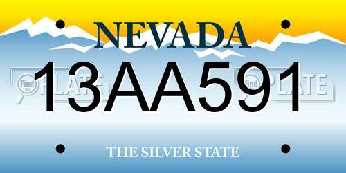 13AA591 Nevada License Plate