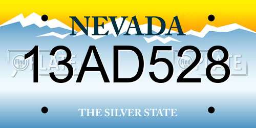 13AD528 Nevada License Plate