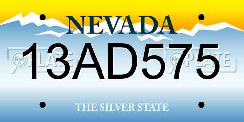 13AD575 Nevada License Plate