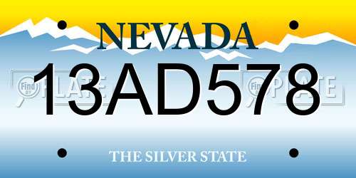 13AD578 Nevada License Plate