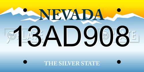 13AD908 Nevada License Plate