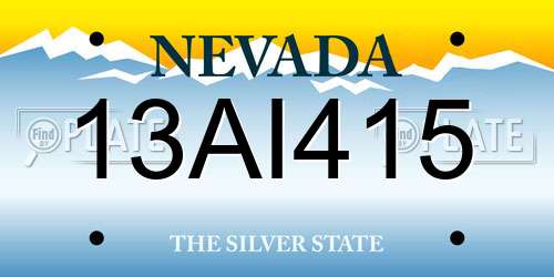 13AI415 Nevada License Plate