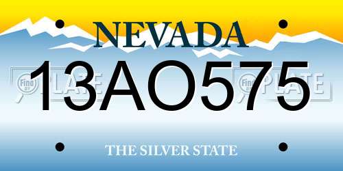 13AO575 Nevada License Plate