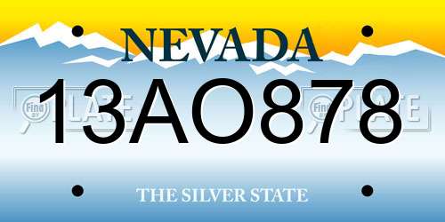 13AO878 Nevada License Plate