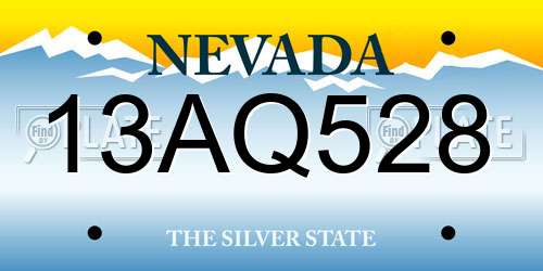 13AQ528 Nevada License Plate