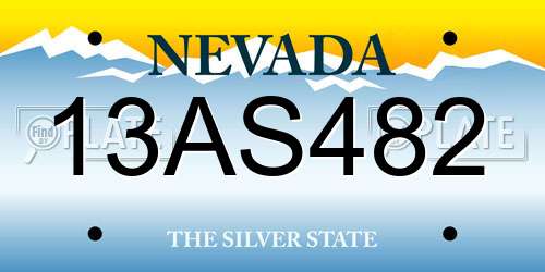 13AS482 Nevada License Plate