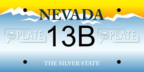 13B Nevada License Plate