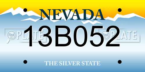 13B052 Nevada License Plate