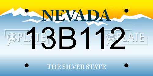 13B112 Nevada License Plate