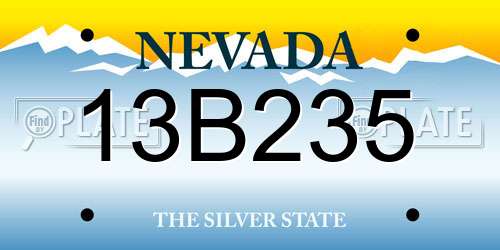 13B235 Nevada License Plate