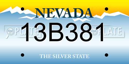 13B381 Nevada License Plate