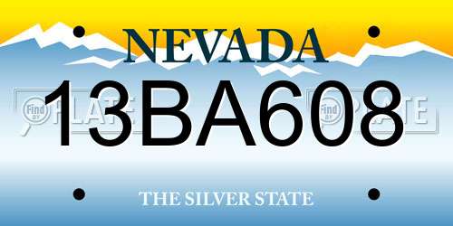 13BA608 Nevada License Plate