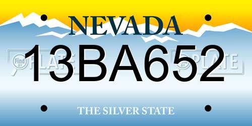 13BA652 Nevada License Plate