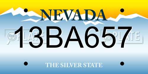 13BA657 Nevada License Plate