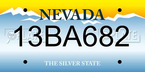 13BA682 Nevada License Plate