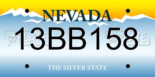 13BB158 Nevada License Plate
