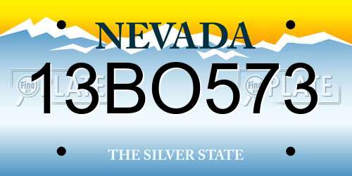 13BO573 Nevada License Plate