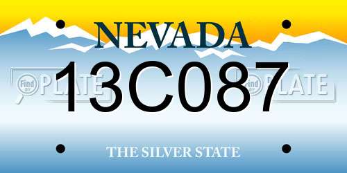 13C087 Nevada License Plate