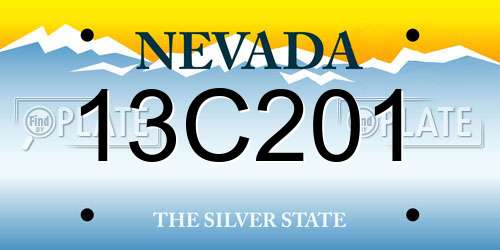 13C201 Nevada License Plate