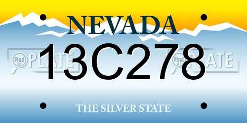 13C278 Nevada License Plate