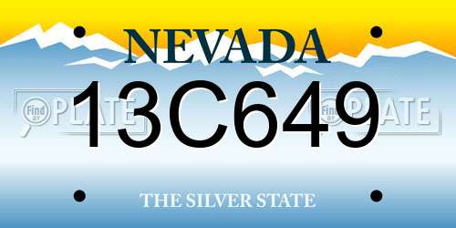13C649 Nevada License Plate