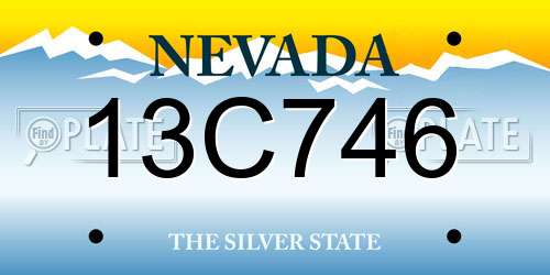 13C746 Nevada License Plate