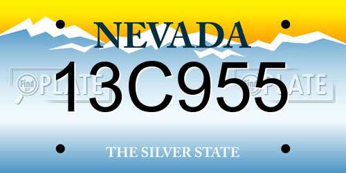 13C955 Nevada License Plate
