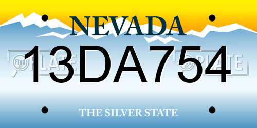 13DA754 Nevada License Plate