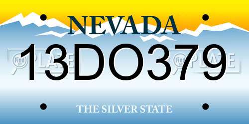 13DO379 Nevada License Plate