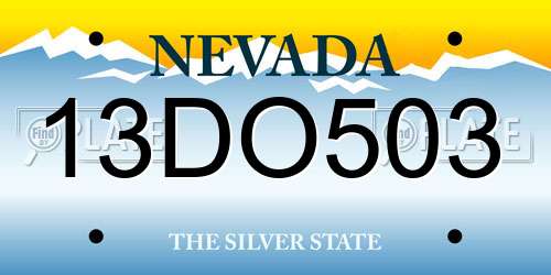 13DO503 Nevada License Plate