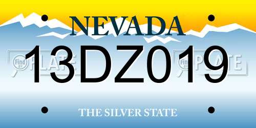13DZ019 Nevada License Plate