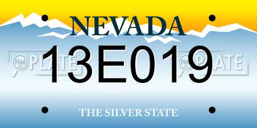 13E019 Nevada License Plate