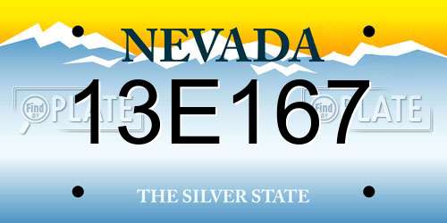 13E167 Nevada License Plate