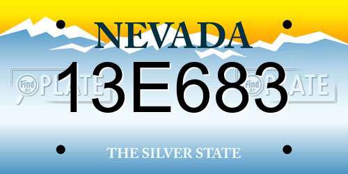 13E683 Nevada License Plate