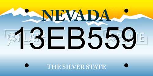13EB559 Nevada License Plate