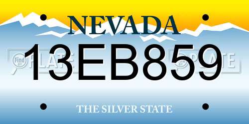 13EB859 Nevada License Plate