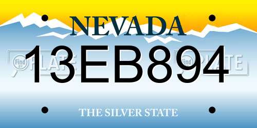 13EB894 Nevada License Plate