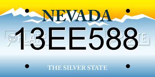 13EE588 Nevada License Plate