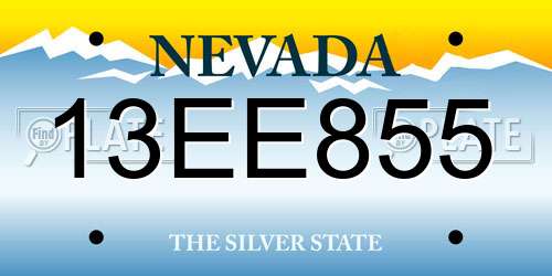 13EE855 Nevada License Plate