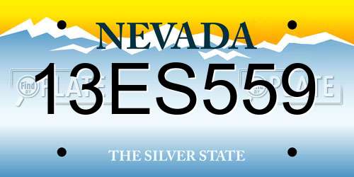 13ES559 Nevada License Plate