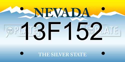 13F152 Nevada License Plate