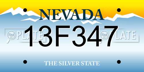 13F347 Nevada License Plate