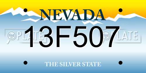 13F507 Nevada License Plate
