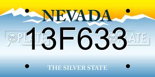 13F633 Nevada License Plate