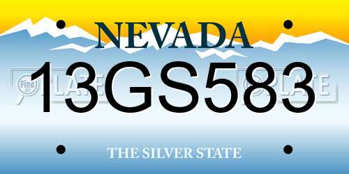 13GS583 Nevada License Plate