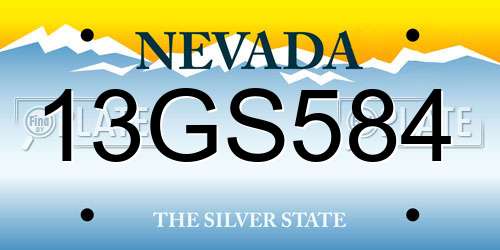 13GS584 Nevada License Plate