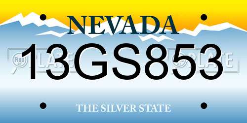 13GS853 Nevada License Plate