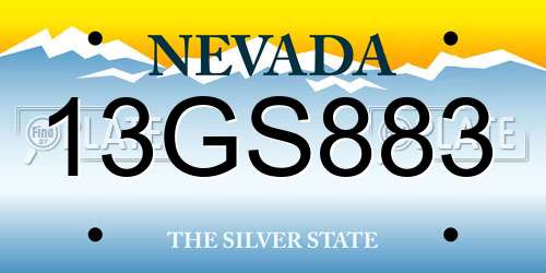 13GS883 Nevada License Plate